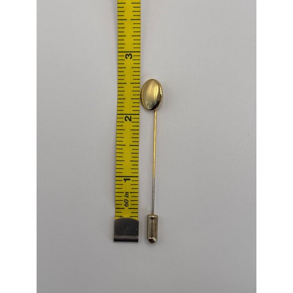 Vintage Gold Tone Oval Circle Stick Pin - Picture 3 of 3